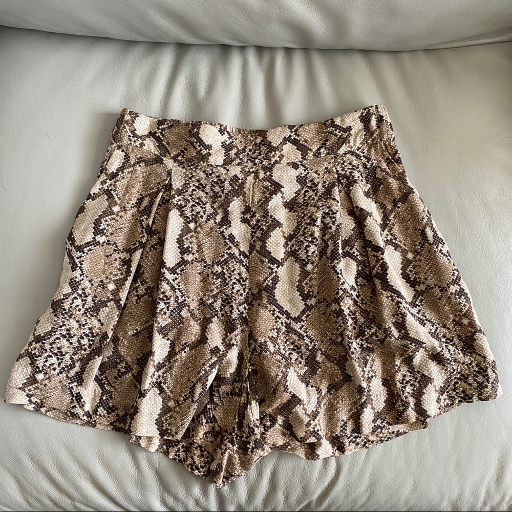 Snake Skin Print Flowy Shorts